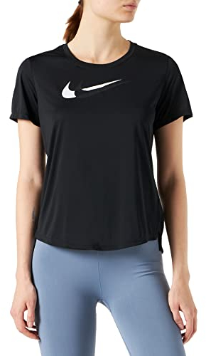 Nike Damen Df Swsh T Shirt, Black/White, M EU