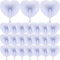 100 Packs Heart Shaped Wedding Folding Fans White Paper Fans Foldable Personalized Fan Decorative Blank Fan Round Handheld Fan with Plastic Fan Handles for Women Girls Guest Wedding Party Pocket Favor