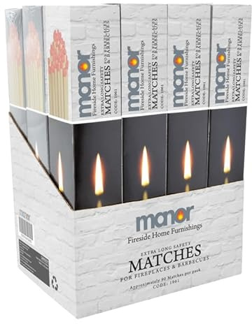 Vintage Decor® 270pcs Extra Long Safety Matches for Lighting Stoves Open Fires Barbecue Oven Woodburner BBQ Home 3 Packs-90 per Pack Bumper Value 3 Extra Striking Pads Included 28cm ,11 inches Long