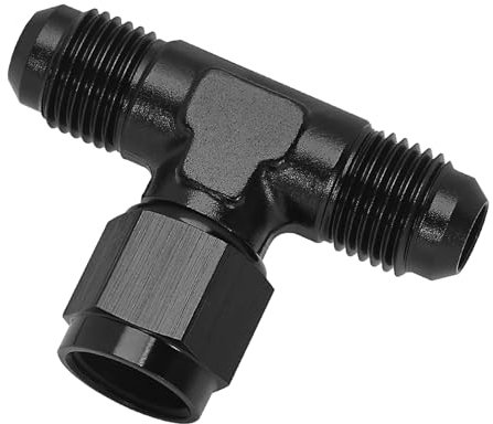 EVIL ENERGY 6AN Male Tee Fitting Adaptor with AN6 Female Swivel on Side Black