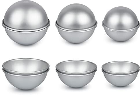 ds. distinctive style Bath Bomb Moulds 3 Pcs Assorted Size Aluminum Small Sphere Cake Tin Baking Mold for Cake Topper - 6cm,7cm,8cm