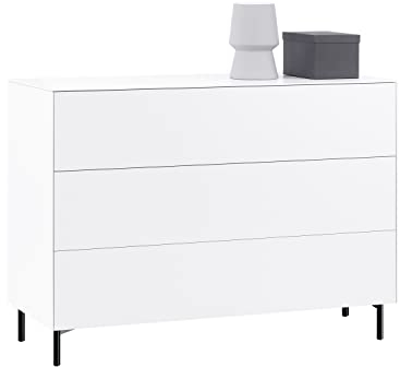 boho living® f10 - Connect - Kommode, Sideboard, Container mit 3 Schubkästen in Weiß, Breite 120 cm, Designerstück mit viel Stauraum und hochwertiger Verarbeitung für Ihren Wohnbereich