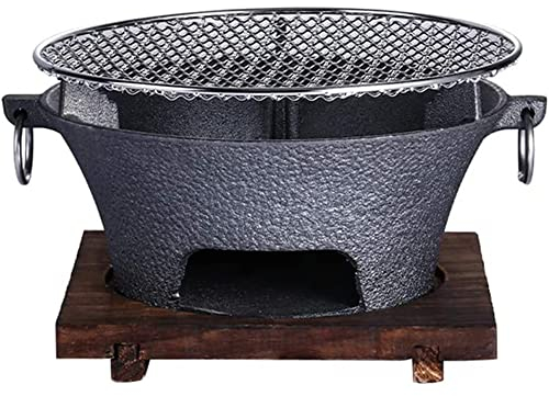 MNSSRN Holzkohle-Grillofen, Feuerstelle Gusseisen-Brennholzofen, Verwendet Für Camping, Lagerfeuer, Terrasse, Park, Garten,24cm