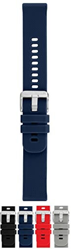 Morellato Cinturino per Smartwatch da Uomo in Silicone, Blu, con Fibbia, Modello Byte