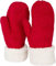 styleBREAKER Damen warme Winter Strick Fäustlinge, Handschuhe mit Rauten Muster, Thermo Fleece, Strickhandschuhe 09010031, Farbe:Rot