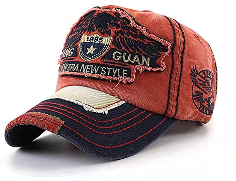 HUAYANGYUANYI Basecap Herren Baseballkappe Distressed Snapback Caps Retro Trucker Hat Mütze Unisex (weinrot)