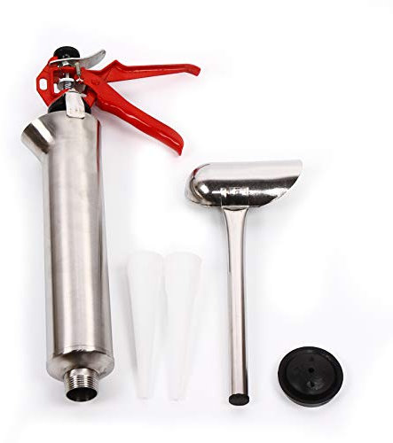 BOSUGE 20,1 Kartuschenpistole, Edelstahl-Fugenmörtel-Schaufel, die Fugendüse zeigt, Sprühgerät, Applikator, Zement, Ziegel, Dichtungsmasse, tropffrei, Gebäude, Hand, rostfrei