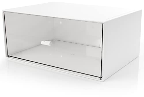Desktop Drawer Organizer, Stackable Storage Drawers, Plastic White Desk Organizers Great for Makeup Storage Bathroom Organization Accessories Etc - Large 1 Drawers (White)