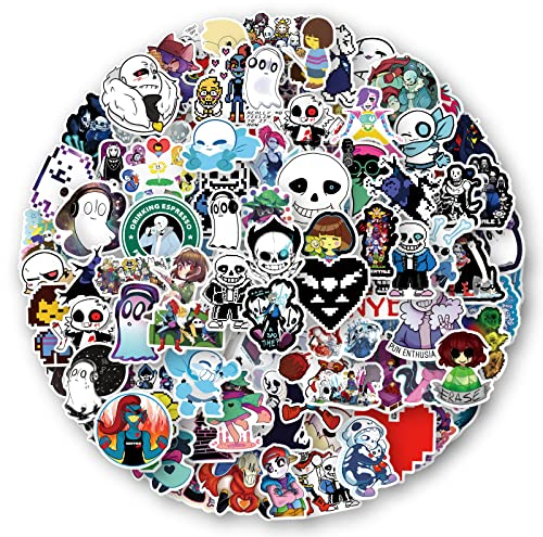 LYLSDSB Undertale Aufkleber 100 Stück Coole Wasserdicht Game Sticker für Laptop Wasserflaschen Skateboard Telefon Koffer Auto Fahrrad Gepäck Computer, Vinyl Cartoon Sticker für Erwachsene Jugendliche