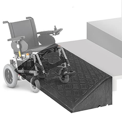 ZJIEX ILOOXI Gummi Schwellenrampe, rutschfeste Türschwellenrampe, 3-19cm Hohe Bordsteinrampe, Robuste Rollstuhlrampe, Tragbare Auffahrrampe ​Für Auto, Roller, Fahrrad(Black,50x50x19cm)