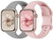 Yoohoo 2 Stück Silikon Armbänder kompatibel mit Apple Watch Armband 40mm 41mm 42mm 44mm 45mm 46mm 49mm für Damen Herren,Sport Ersatzarmband für iWatch SE Series 10 9 8 7 6 5 4 3 2 1 Ultra Ultra2