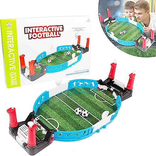 Tischkicker Kinder,Tischkicker Spiele Desktop Spielzeug mit 2 Fußbälle,Interaktives Tischkicker Spielzeug Geschenke für Jungs,Interaktives Tisch Fußball Spiel für Kinder und Erwachsene