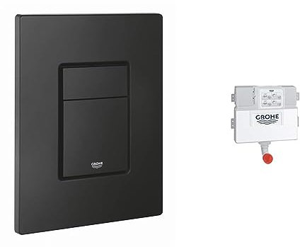 GROHE 38966KF0 Even Flush Plate, matt Black & 38422000 WC Concealed Cistern 0.82 m
