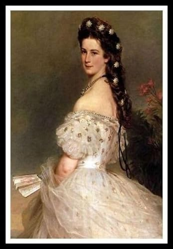 Kaiserin Elisabeth von Österreich in Tanzkleid Malerei von Franz Xaver Winterhalter DIY Diamant Malerei Kits für Erwachsene, 5D Full Round Drill Diamond Painting Kit Stickerei Kunst Wohnkultur