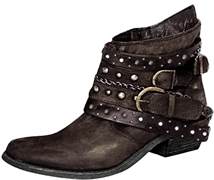 stivali donna estivi alti stivaletti cowboy western stivali estivi donna bassi chiari stivali alti donna stivali equitazione bambina 32 sandali gladiatore donna scarpe da corsa Marrone-4 23.99