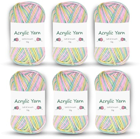 VORHOT Cotone per Uncinetto, 300g Filato per Borse Uncinetto, Filati Cotone per Uncinetto Morbido, Cotone Fiocco per Uncinetto (Ferri: 3,0-4,0 mm), Colore Rosa