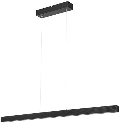 alfalux Lampe LED Hängelampe aus Holz Wohnzimmer Esszimmerlampe Hängeleuchte Pendelleuchte Esstischlampe Küchenlampe Höhenverstellbar 100 cm LED100KB-3K-SCHWARZ