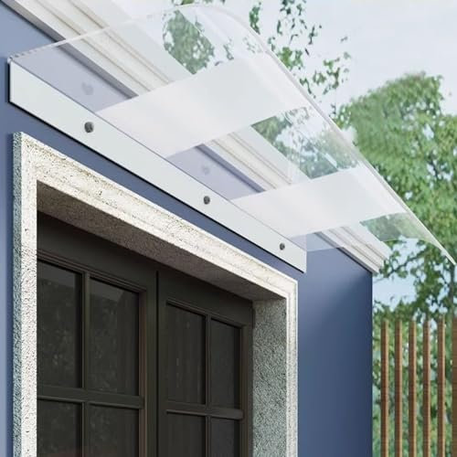 kefu01 Marquise en Polycarbonate Semi-Mate,Auvent de Porte d'Entrée Invisible,Auvent Marquise de Porte de Jardin,Terrasse Toit Abri Protection Contre La Pluie,pour Garage Bureau (40x110cm/16 x43)