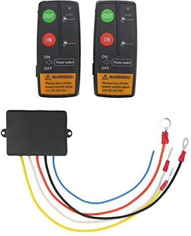 Kabelloser Fernbedienungsschalter, Kabelloses Seilwinden-Fernbedienungs-Set, 75 Fuß Reichweite, 12 V 24 V, Hohe Empfindlichkeit, Universell für Auto, ATV, LKW