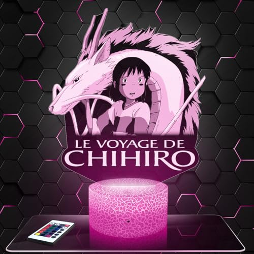 Lampada da comodino, Luce notturna tattile Manga - Chihiro et Haku Lampada illusione 3D LED, idea regalo di Natale per ragazzi e ragazze Lampada da notte per bambini o adulti