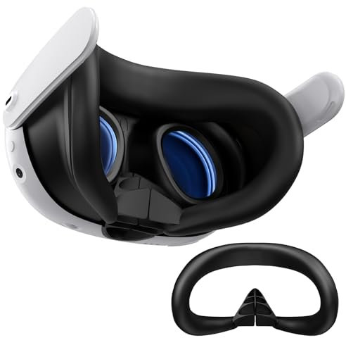 Nepagz Silicone VR Face Cover for Meta Quest 3, Compatible with Meta Oculus Quest 3, Black