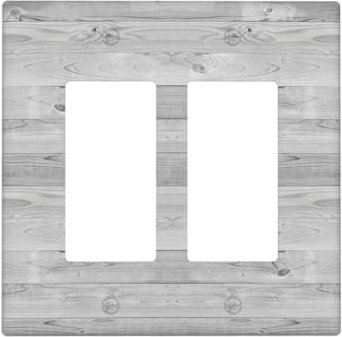 Spshian Vintage Rustikale Grau Eiche Holz Druck Doppel Wippe/Decora Steckdose Abdeckung Platte 2 Gang Lichtschalter Abdeckung Dekorative Gfci Wandplatte Elektrische Schaltplatte Frontplatte für