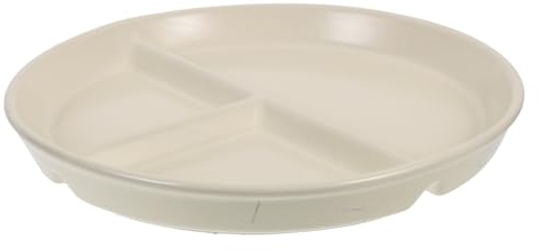 Zerodeko Plato De Servicio De Tres Compartimentos Placa De Control De Porciones De Cerámica Placas De Compartimiento Reutilizables Almuerzo Dividido Niño Vajilla Adulto