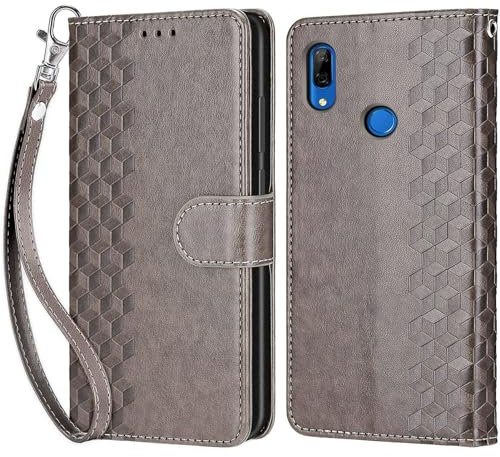 Coque pour Huawei P Smart Z / Y9 Prime 2019 / Honor 9X, Housse Etui Portefeuille Cuir Multifonction, Fermeture Magnétique à Clapet Anti-Choc Compatible avec Coque Honor 9X Pro Book - Gris