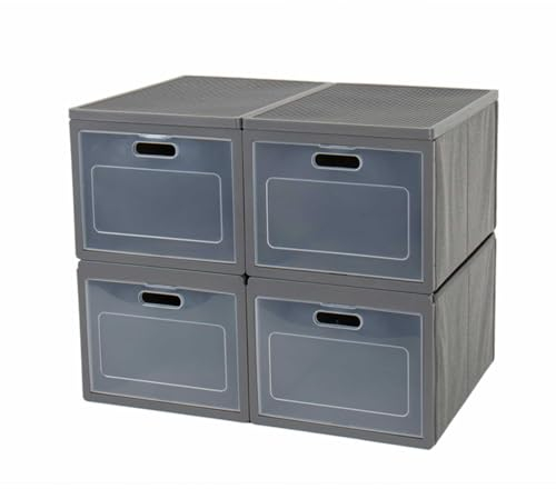 Camping Faltschrank Box 4 Campingschrank mit 4 Fächern grau 60x40x50cm Faltbox Schubladenschrank Stoffbox
