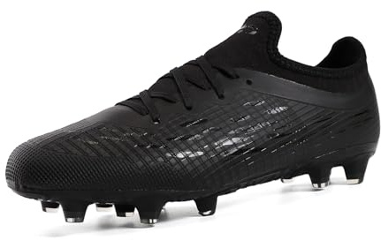 GWMDKI Football Football Boots Mens Soccer Boots Cleats Professional FG/AG Spikes Soccer Shoes Black 7.5UK