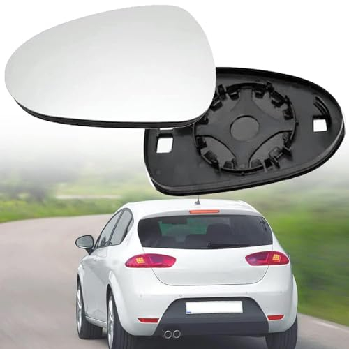 ALOEU Cristal de Espejo Retrovisor para Seat Leon 1999-2003 2003-2004 2005-2009 2009-2012 2013-2018 2020-2021 3B1857522 1M2857521 6J0857521, Cristal de Retrovisor Exterior Calefacción Impermeable