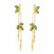 Bambus, Bambus, Knoten, Blatt, Emaille, Farbige Ohrringe, Chinesische Art Jade, Retro Palast und Feld Jade Schmuck, Ohrringe, SUNYUHUI, Golden