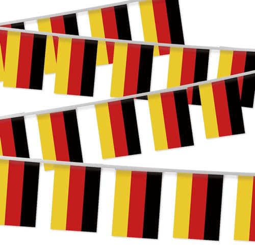 Wimpelkette Deutschlandflagge, kleine Flagge, 90 cm, 30 Stück, Mini-Banner, Streifen, deutsche Dekoration, rechteckig, für Urlaub, Restaurant, Zuhause, Party, Schule