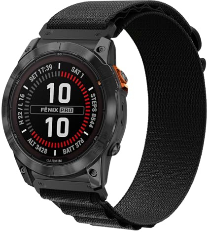 Hatolove Armband für Garmin Fenix 6x/6x Pro/5x/5x Plus/7x/7x Pro/Fenix 8 51mm, Quickfit 26mm Nylon Velcro Armband für Garmin Enduro 2, Fenix 3/3 HR, Instinct 2X, Epix Pro 51mm, Descent MK1/2,Quatix 7X