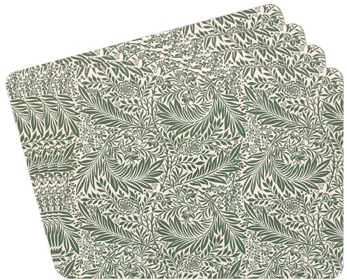 The Leonardo Collection William Morris Larkspur Lot de 4 Sets de Table pour Salle à Manger | Sets de Table antidérapants et lavables pour Table | Sets de Table faciles à Nettoyer pour Les Assiettes à