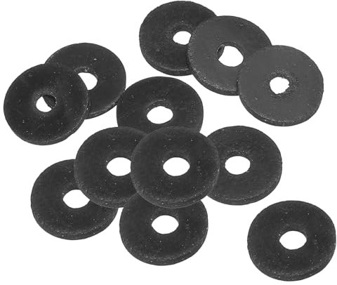 PATIKIL M5 Rubber Flat Washer, 12 Pack 5mm ID 18mm OD 2mm Thick Sealing Spacer Gasket Ring for Faucet Pipe Water Hose Fastener Bolt, Black