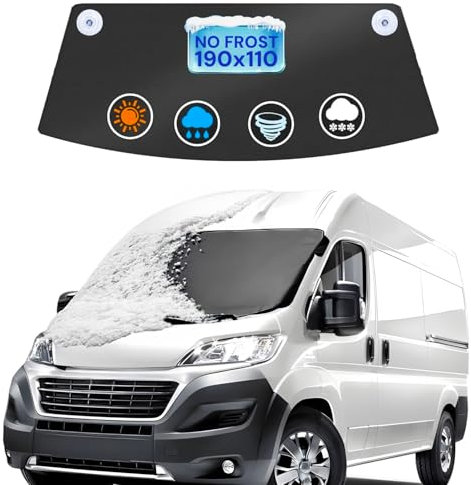 Avilia Copertura Parabrezza per Camper e Furgoni 190x110cm - Protezione In Tutte le Stagioni - Realizzata in Poliestere 210D Antistrappo - Si Adatta alla Maggior Parte dei Furgoni - Facile da Mettere