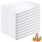 MIVIDE 10 vassoi da portata in plastica, rettangolari, 34,5 x 25,3 x 3,2 cm, riutilizzabili in plastica, grande per bar, feste, cucine, bianco