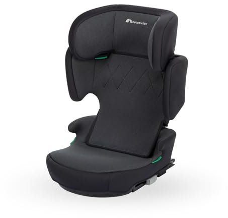 Bebeconfort RoadFix i-Size, Kindersitz, 3,5–12 Jahre (100–150 cm), Isofix Kindersitz, Klappbar, Leicht (4,4 kg), 14 Kopfstützenpositionen, Gepolsterter Sitz, Tinted Black