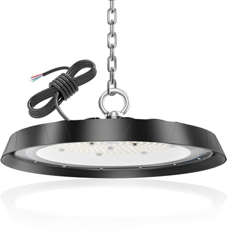 100W UFO LED Hallenstrahler, 10000LM 6000K Kaltweiße High Bay Light | Hallenbeleuchtung für Fabrik Lager Garage, Energiesparend, IP66 Aluminiumgehäuse, Gegen Blendung, 50000h Lebensdauer