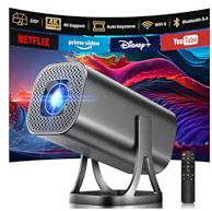 Projector HD 1080P 4K Supported Mini Projector Auto Keystone & Focus 22000 Lumen 260 ANSI Bightness WIFI 6 & Bluetooth Home Theatre 200 w 270°Rotatable Stand Projectors for Bedroom/Outdoor/Phone