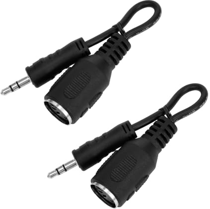 QfwdfcTrenz Paquete de 2 cables MIDI de 14 pulgadas, cable tipo A MIDI a adaptador de 3.5 mm, cables TRS Midis, cables de ruptura para teclados, sintetizadores y DAWs MIDI hembra a TRS macho de 3.5 mm