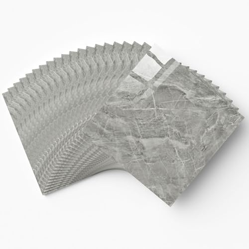 WADLE 20 Stück Selbstklebende Marmor Wandpaneele 30x30 cm, Wasserdichte Fliesen für Küche, Bad & Dusche
