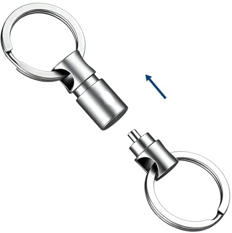 Porte-clés Amovible Rotatif à Double extrémité en Titane, Porte-clés Accès facile aux clés Rotatif à 360° à Double Extrémité Organiseur De Clés pour porte-monnaie clés de voiture