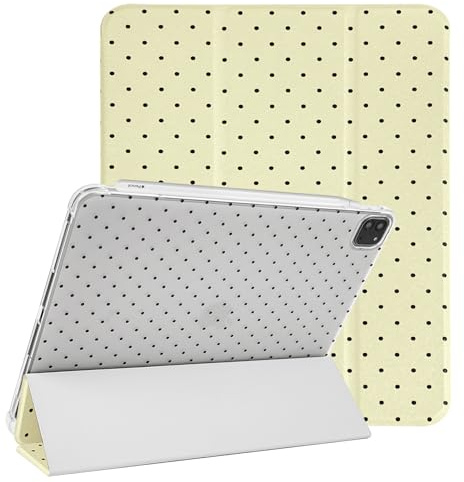 Lovmooful for iPad Pro 11 4-1 Gen Case Cute Polka Dot-Yellow | for iPad Pro 11(1st/2nd/3rd/4th Gen,2022/2021/2020/2018),TPU Pencil Holder,Trifold Stand Protective,for Girls Women Girly