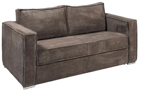 Vente-unique - Schlafsofa 3 Loreto - Samt - braun