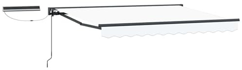 vidaXL Elektrische ausziehbare Markise Weiß 2,5 x 2 m, Verstellbarer Markisen-Schutz, modernes rechteckiges elektrisches Dach, zuverlässige Schattenlösung für Terrassen