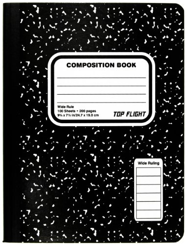 Top Flight Composition Book, Wide Rule, 100 Sheet