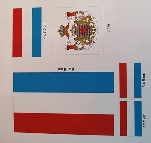 U24 Aufkleberbogen Luxemburg Aufkleber Set Flagge Fahne
