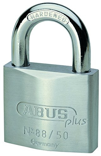 ABUS Fahrradschloss 88/50 Prestige Plus Chrom 50 mm | Verchromter Messingkörper, gehärteter Stahl-Schäkel - für Lasso, Türen, Schränke & Werkzeugkisten
